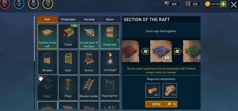 raft survival mod apk unlimited everything